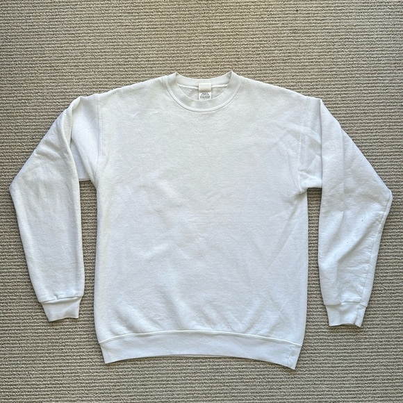 Hanes EcoSmart Crewneck Sweaters (2) White and Maroon - Picture 2 of 11